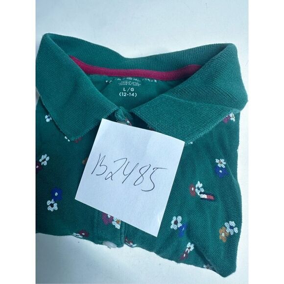 Tommy Hilfiger Girls Green Polo Floral Print Cotton Blend Size L (12-14) - Picture 8 of 8